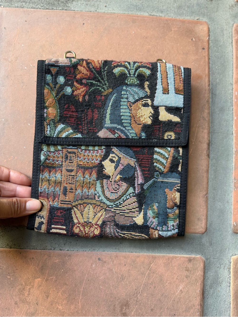 Danny K Egyptian Tapestry Fold-Over Clutch - Multicolor
